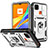 Custodia Silicone e Plastica Opaca Cover con Magnetico Anello Supporto MQ5 per Xiaomi POCO C31 Bianco