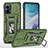 Custodia Silicone e Plastica Opaca Cover con Magnetico Anello Supporto MQ6 per Motorola Moto G53 5G Verde