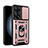 Custodia Silicone e Plastica Opaca Cover con Magnetico Anello Supporto MQ6 per Oppo Reno8 T 4G Oro Rosa