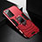 Custodia Silicone e Plastica Opaca Cover con Magnetico Anello Supporto N06 per Samsung Galaxy Note 20 5G Rosso