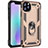 Custodia Silicone e Plastica Opaca Cover con Magnetico Anello Supporto per Apple iPhone 11 Pro Max