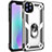 Custodia Silicone e Plastica Opaca Cover con Magnetico Anello Supporto per Apple iPhone 11 Pro Max