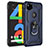 Custodia Silicone e Plastica Opaca Cover con Magnetico Anello Supporto per Google Pixel 4a