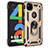 Custodia Silicone e Plastica Opaca Cover con Magnetico Anello Supporto per Google Pixel 4a Oro
