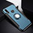Custodia Silicone e Plastica Opaca Cover con Magnetico Anello Supporto per Huawei P30 Lite XL Blu