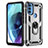 Custodia Silicone e Plastica Opaca Cover con Magnetico Anello Supporto per Motorola Moto G71 5G