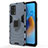 Custodia Silicone e Plastica Opaca Cover con Magnetico Anello Supporto per Oppo A74 4G Blu