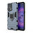Custodia Silicone e Plastica Opaca Cover con Magnetico Anello Supporto per Oppo Find X5 Pro 5G