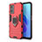 Custodia Silicone e Plastica Opaca Cover con Magnetico Anello Supporto per Oppo K10 4G Rosso