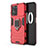 Custodia Silicone e Plastica Opaca Cover con Magnetico Anello Supporto per Oppo K10 5G Rosso