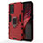 Custodia Silicone e Plastica Opaca Cover con Magnetico Anello Supporto per Oppo K9 5G Rosso