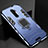 Custodia Silicone e Plastica Opaca Cover con Magnetico Anello Supporto per Realme X2 Pro Blu