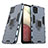 Custodia Silicone e Plastica Opaca Cover con Magnetico Anello Supporto per Samsung Galaxy A12 Nacho