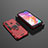 Custodia Silicone e Plastica Opaca Cover con Magnetico Anello Supporto per Samsung Galaxy A70E Rosso