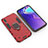 Custodia Silicone e Plastica Opaca Cover con Magnetico Anello Supporto per Samsung Galaxy M10