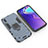 Custodia Silicone e Plastica Opaca Cover con Magnetico Anello Supporto per Samsung Galaxy M10 Blu