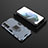 Custodia Silicone e Plastica Opaca Cover con Magnetico Anello Supporto per Samsung Galaxy S22 5G