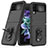 Custodia Silicone e Plastica Opaca Cover con Magnetico Anello Supporto per Samsung Galaxy Z Flip4 5G Nero