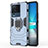 Custodia Silicone e Plastica Opaca Cover con Magnetico Anello Supporto per Vivo iQOO Neo7 5G Blu