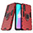 Custodia Silicone e Plastica Opaca Cover con Magnetico Anello Supporto per Vivo Y50t Rosso