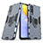 Custodia Silicone e Plastica Opaca Cover con Magnetico Anello Supporto per Vivo Y53s NFC Blu