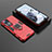 Custodia Silicone e Plastica Opaca Cover con Magnetico Anello Supporto per Xiaomi Mi 12T 5G Rosso