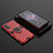 Custodia Silicone e Plastica Opaca Cover con Magnetico Anello Supporto per Xiaomi Poco F3 GT 5G Rosso