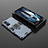 Custodia Silicone e Plastica Opaca Cover con Magnetico Anello Supporto per Xiaomi Poco F4 GT 5G Blu