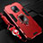 Custodia Silicone e Plastica Opaca Cover con Magnetico Anello Supporto per Xiaomi Redmi 10X Pro 5G Rosso