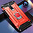 Custodia Silicone e Plastica Opaca Cover con Magnetico Anello Supporto per Xiaomi Redmi K30 4G Rosso