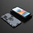 Custodia Silicone e Plastica Opaca Cover con Magnetico Anello Supporto per Xiaomi Redmi Note 10 Pro Max Blu