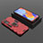 Custodia Silicone e Plastica Opaca Cover con Magnetico Anello Supporto per Xiaomi Redmi Note 11 Pro 5G Rosso
