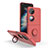Custodia Silicone e Plastica Opaca Cover con Magnetico Anello Supporto QW1 per Huawei P60 Pocket Rosso Rosa
