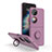 Custodia Silicone e Plastica Opaca Cover con Magnetico Anello Supporto QW1 per Huawei Pocket S Viola