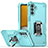 Custodia Silicone e Plastica Opaca Cover con Magnetico Anello Supporto QW1 per Samsung Galaxy A13 5G Azzurro