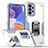Custodia Silicone e Plastica Opaca Cover con Magnetico Anello Supporto QW1 per Samsung Galaxy A23 5G Bianco