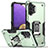 Custodia Silicone e Plastica Opaca Cover con Magnetico Anello Supporto QW1 per Samsung Galaxy A32 4G