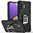 Custodia Silicone e Plastica Opaca Cover con Magnetico Anello Supporto QW1 per Samsung Galaxy A32 4G Nero