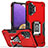 Custodia Silicone e Plastica Opaca Cover con Magnetico Anello Supporto QW1 per Samsung Galaxy A32 4G Rosso