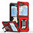 Custodia Silicone e Plastica Opaca Cover con Magnetico Anello Supporto QW1 per Samsung Galaxy Z Flip5 5G Rosso