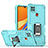Custodia Silicone e Plastica Opaca Cover con Magnetico Anello Supporto QW1 per Xiaomi POCO C31 Cielo Blu