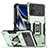 Custodia Silicone e Plastica Opaca Cover con Magnetico Anello Supporto QW1 per Xiaomi Poco X4 Pro 5G Verde Pastello