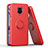 Custodia Silicone e Plastica Opaca Cover con Magnetico Anello Supporto QW1 per Xiaomi Redmi Note 9S Rosso
