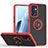 Custodia Silicone e Plastica Opaca Cover con Magnetico Anello Supporto QW2 per Oppo Reno7 5G Rosso