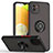 Custodia Silicone e Plastica Opaca Cover con Magnetico Anello Supporto QW2 per Samsung Galaxy A03 Rosso e Nero