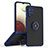 Custodia Silicone e Plastica Opaca Cover con Magnetico Anello Supporto QW2 per Samsung Galaxy A12 5G Blu