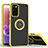 Custodia Silicone e Plastica Opaca Cover con Magnetico Anello Supporto QW2 per Samsung Galaxy F02S SM-E025F Giallo