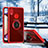 Custodia Silicone e Plastica Opaca Cover con Magnetico Anello Supporto QW2 per Samsung Galaxy M01s Rosso