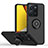 Custodia Silicone e Plastica Opaca Cover con Magnetico Anello Supporto QW2 per Vivo Y35 4G Rosso e Nero