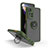 Custodia Silicone e Plastica Opaca Cover con Magnetico Anello Supporto QW2 per Xiaomi Poco X4 NFC Verde Militare